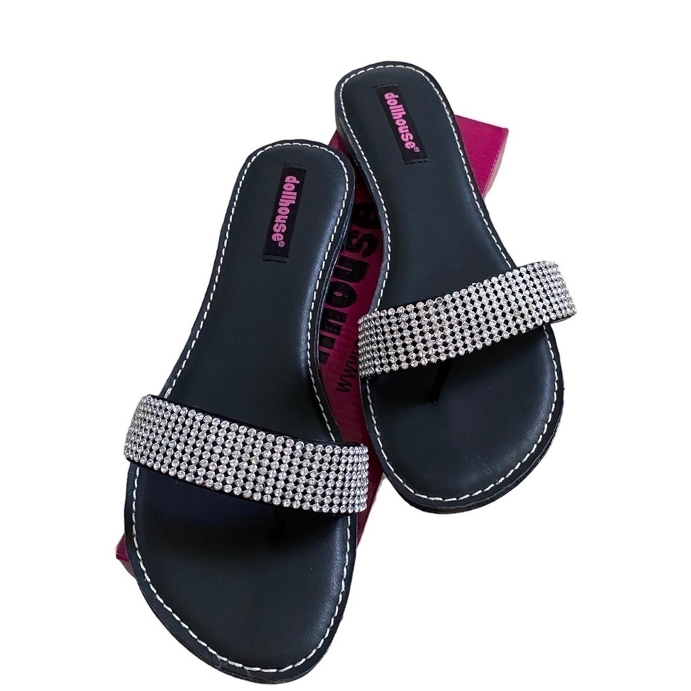 Dollhouse NWT Women’s Size 9 Y2K 90’s Zarnina Diamond Glam Flat Sandals New